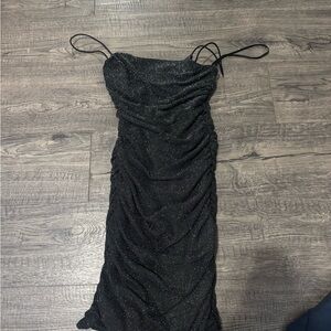 Princess Polly Black Glitter Homecoming Dress